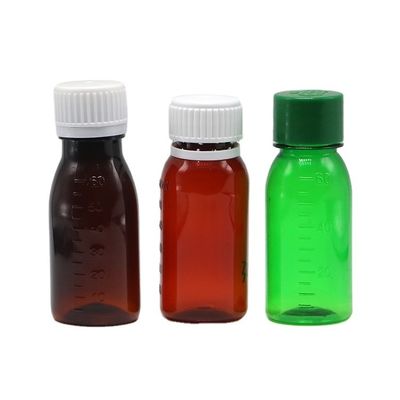 Ασφαλές κάλυμμα PET 2OZ 60 ml μπουκάλι σιρόπι για βήχα για λαδιούχο δοχείο αποθήκευσης