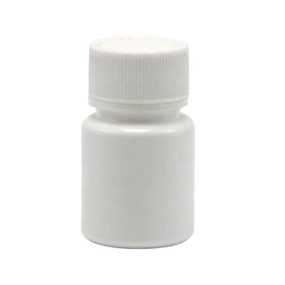 HDPE στρογγυλό σχήμα 20 ml λευκό πλαστικό κενό μπουκάλι για την αποθήκευση υγρού δείγματος χημικής σκόνης