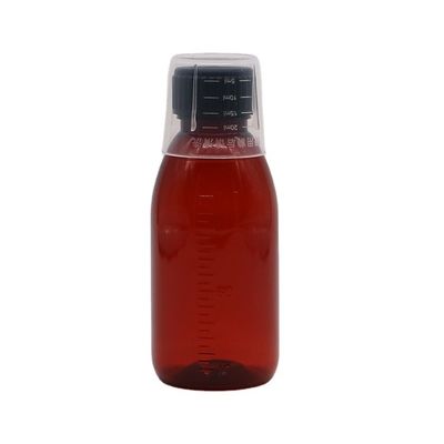 120mL Αμπερό οβάλ φιάλη συνταγογραφίας Παιδικής ασφάλειας καπάκι υλικό PET για σιρόπι σφενδάμου