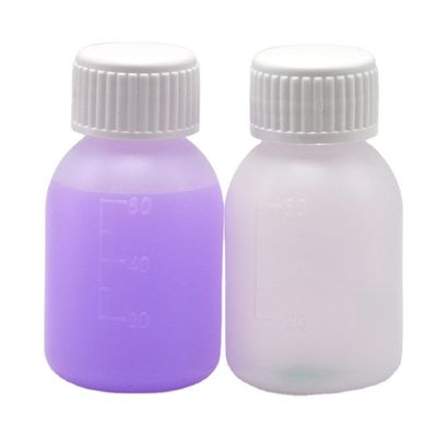 Φιαλάκι σιρόπι PE 60mL / 2oz σε λευκό / μπλε αδιαφανές χρώμα για εξατομικευμένες επιλογές χρώματος