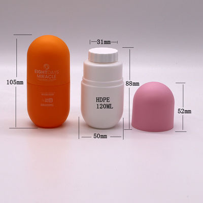 Πιο δημοφιλές 120cc/130ml/180ml HDPE μπουκάλι με σχήμα κάψουλας για συμπλήρωμα διατροφής 4oz