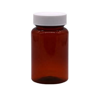100 ml μπουκάλι πλαστικών χάπι/βιταμινών/καψουλών PET Amber με κάλυμμα ασφαλείας παιδιών και καπάκι με βίδα