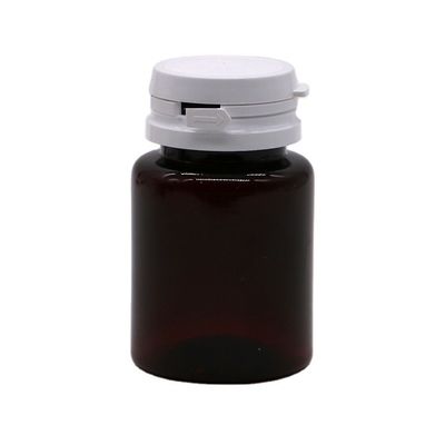 Προσαρμοσμένο χρώμα 50 ml Αμπερό ΠΕΤ χάπι Κάψουλα Φιαλίδιο ιχθυελαίου με ξεφλουδιστικό καπάκι/ καπάκι με βίδα