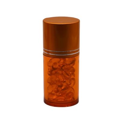 Επαναγεμιστέο 60 ml χάπι PET Κάψουλα Φιαλίδιο ιχθυελαίου με χρυσό ασημένιο αλουμινένιο καπάκι με βίδα