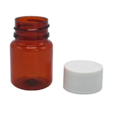 Φαρμακευτικό μπουκάλι πλαστικού PET 25 ml με κάλυμμα ασφαλείας παιδιών και εξατομικευμένες επιλογές χρώματος