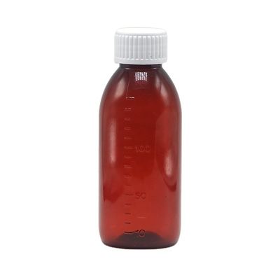 150mL/150cc/5 oz PET Empty Brown/Amber/Transparent Syrup Flask με αλεξίσφαιρο καπάκι