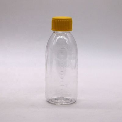 150mL/150cc/5 oz PET Empty Brown/Amber/Transparent Syrup Flask με αλεξίσφαιρο καπάκι