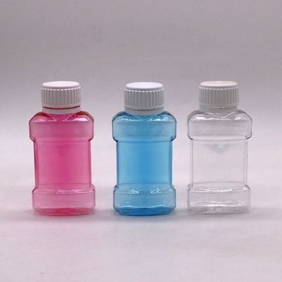 Προσαρμοσμένη έγχρωμη εκτύπωση 75 ml PET πλαστικό μπουκάλι για στοματικό πλύσιμο υγρό Μεγέθος ταξιδιού