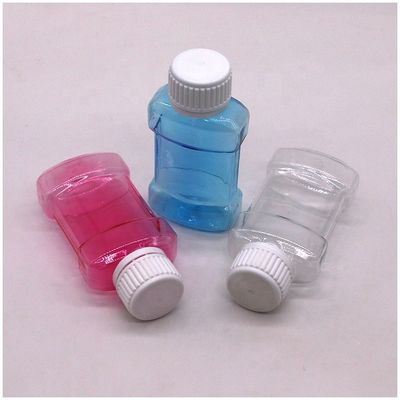 Προσαρμοσμένη έγχρωμη εκτύπωση 75 ml PET πλαστικό μπουκάλι για στοματικό πλύσιμο υγρό Μεγέθος ταξιδιού