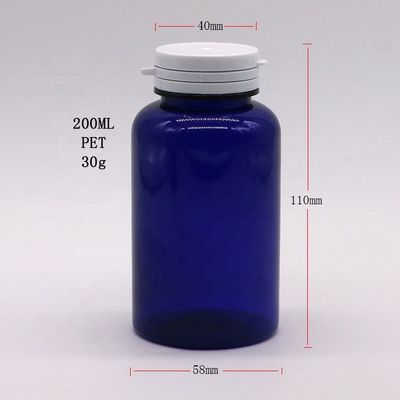Τύπος σφραγίσματος με δαχτυλίδι τραβήγματος 200cc Στρογγυλό μπουκάλι πλαστικού PET για συμπλήρωμα κάψουλας