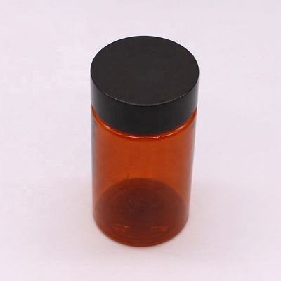 120 ml PET Αμπερόχρωμο Χρώμα Στρογγυλό σχήμα πλαστικό Custom Made μπουκάλι χάπι με βίδα Κέπα