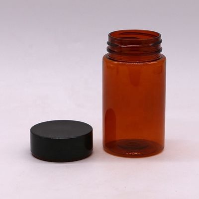 120 ml PET Αμπερόχρωμο Χρώμα Στρογγυλό σχήμα πλαστικό Custom Made μπουκάλι χάπι με βίδα Κέπα