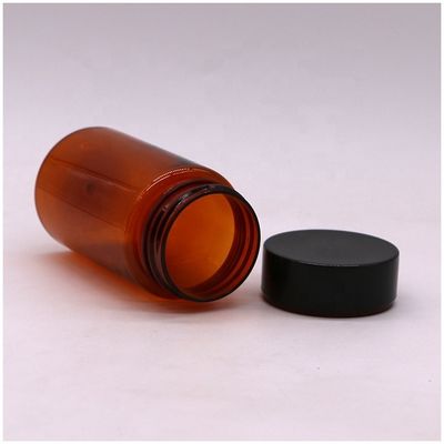 120 ml PET Αμπερόχρωμο Χρώμα Στρογγυλό σχήμα πλαστικό Custom Made μπουκάλι χάπι με βίδα Κέπα