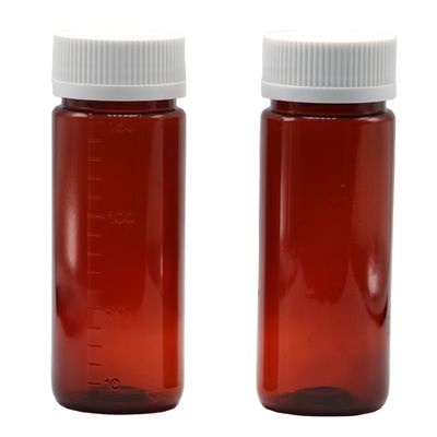 ΣΚΡΟΥ ΚΑΠ 150 ml καφέ μπουκάλι PET για πλαστικό συμπλήρωμα υγρού και καπάκια ασφαλείας παιδιών