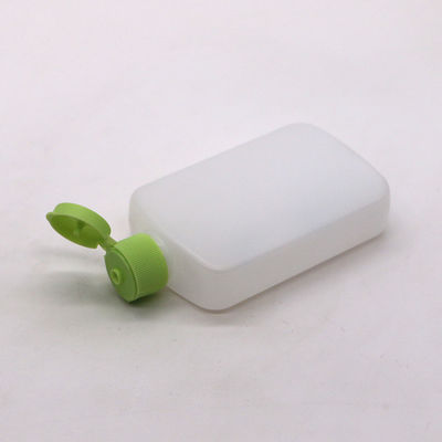120 ml HDPE Flat Square Cosmetic Flask με Custom Colour και Σπειροειδές Flip-Over Καπάκι