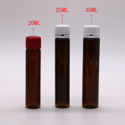 20ML/20CC Slim Smooth Amber Plastic Oral Liquid Bottle with Tamper Proof Cap Για υγρή ιατρική