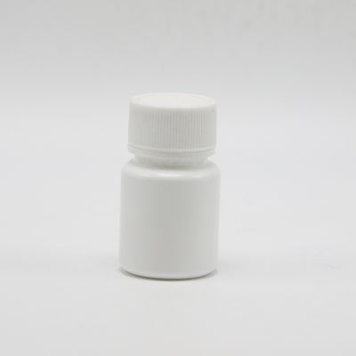 HDPE στρογγυλό σχήμα 20 ml λευκό πλαστικό κενό μπουκάλι για την αποθήκευση υγρού δείγματος χημικής σκόνης