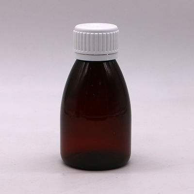 Προσαρμοσμένα χρώματα 100 ml PET Amber πλαστικό υγρό από του στόματος Φαρμακευτική φιάλη με κάλυμμα ασφαλείας