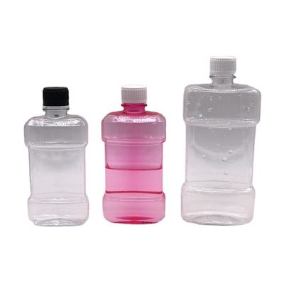 Τύπο με οθόνη 500 ml PET μοναδικό σχήμα υγρό στοματικό πλύσιμο πλαστικό μπουκάλι με καπάκι βίδας