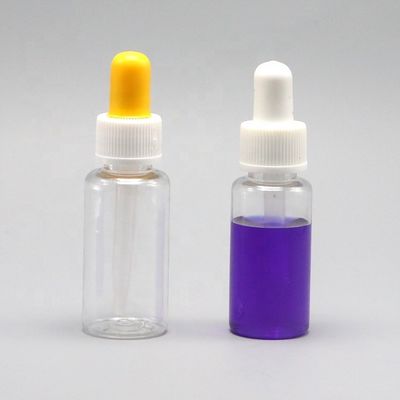 15 ml Στρογγυλό σχήμα PET πλαστικό μπουκάλι σταγονιδιού με σωλήνα ιατρικής ποιότητας προσαρμοσμένο καπάκι σταγονιδιού