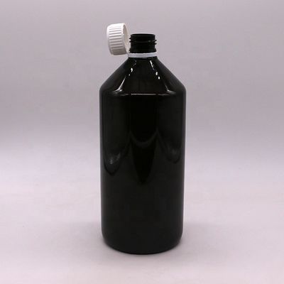 υγρό φάρμακο 1000 ml σκούρο καφέ διαφανές πλαστικό μπουκάλι PET με αδιάβροχο καπάκι