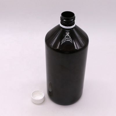 υγρό φάρμακο 1000 ml σκούρο καφέ διαφανές πλαστικό μπουκάλι PET με αδιάβροχο καπάκι