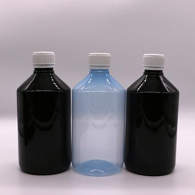υγρό φάρμακο 1000 ml σκούρο καφέ διαφανές πλαστικό μπουκάλι PET με αδιάβροχο καπάκι