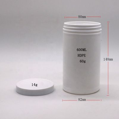 600mL 20oz PET κενό HDPE ευθεία στρογγυλή πλαστική σκόνη δοχεία φαρμάκων με καπάκι βίδας