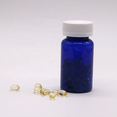 2OZ/ 60ml/ CC Μπλε πλαστικό μπουκάλι κάψουλας με βιδωτό καπάκι από υλικό PET με μέγεθος λαιμού 32mm