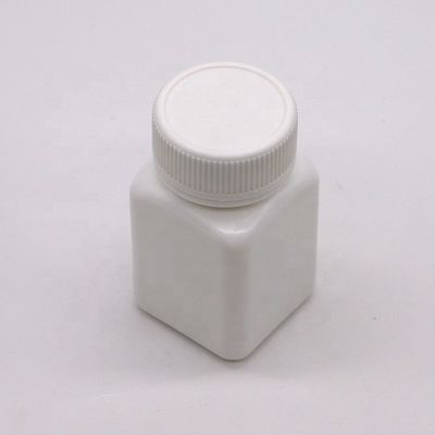 Μικρή χωρητικότητα 50cc HDPE αποστειρωμένο τετράγωνο πλαστικό μπουκάλι με καπάκι βίδας προσαρμοσμένο