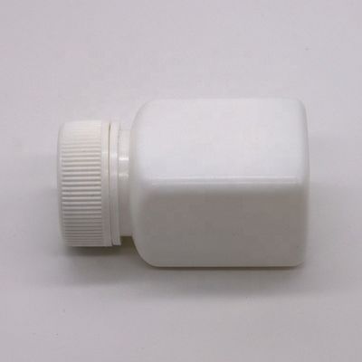 Μικρή χωρητικότητα 50cc HDPE αποστειρωμένο τετράγωνο πλαστικό μπουκάλι με καπάκι βίδας προσαρμοσμένο