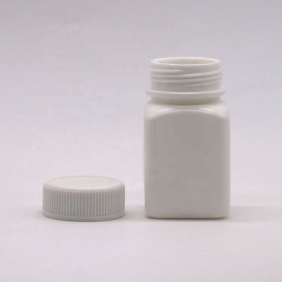 Μικρή χωρητικότητα 50cc HDPE αποστειρωμένο τετράγωνο πλαστικό μπουκάλι με καπάκι βίδας προσαρμοσμένο