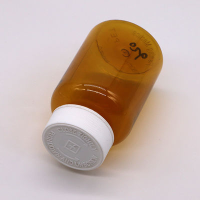 180 ml Φιαλάκι πλαστικού PET Amber με καπάκι CRC για κάψουλες Πίβλα 6OZ/180ML