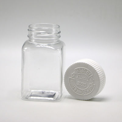 100ml PET Square Jar Pharma's Long-lasting για αποθήκευση ζάχαρης γλυκών