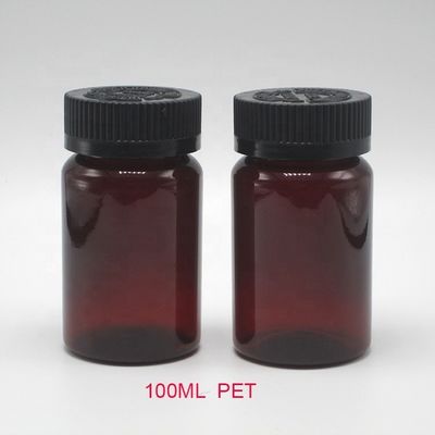 2OZ 60ML PET Amber Black πλαστικό μπουκάλι με κάλυμμα CRC για συσκευασία συμπληρωμάτων φαρμάκου