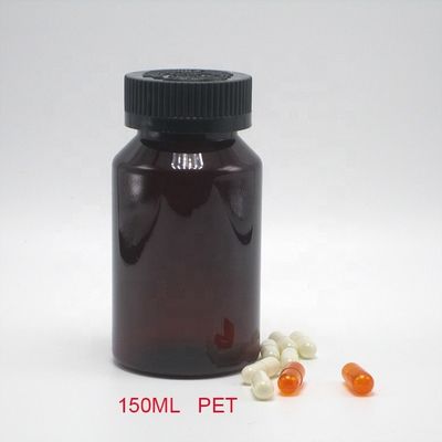 2OZ 60ML PET Amber Black πλαστικό μπουκάλι με κάλυμμα CRC για συσκευασία συμπληρωμάτων φαρμάκου