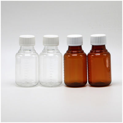 100 ml PET Amber/ Blue Maple Cough Syrup Oral Liquid Flask με καπάκι CRC και θερμική σφραγίδα