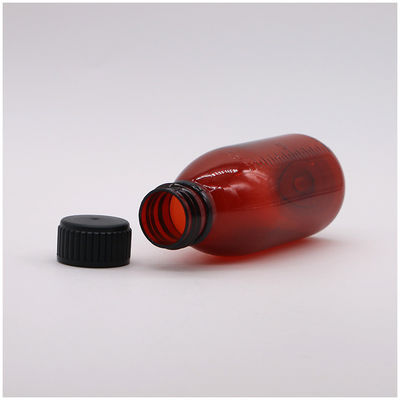 120mL Αμπερό οβάλ φιάλη συνταγογραφίας Παιδικής ασφάλειας καπάκι υλικό PET για σιρόπι σφενδάμου