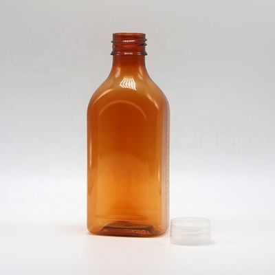 Στροφικό κάλυμμα 240 ml υγρό PET για το στόμα επίπεδο τετραγωνικό μπουκάλι για ασφάλεια παιδιών και ιατρικό υγρό