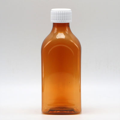 Στροφικό κάλυμμα 240 ml υγρό PET για το στόμα επίπεδο τετραγωνικό μπουκάλι για ασφάλεια παιδιών και ιατρικό υγρό