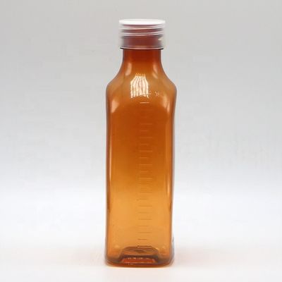 Στροφικό κάλυμμα 240 ml υγρό PET για το στόμα επίπεδο τετραγωνικό μπουκάλι για ασφάλεια παιδιών και ιατρικό υγρό