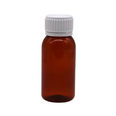 60 ml Στρογγυλό Αμπερό Φαρμακείο Φαρμακευτική Φαρμακευτική Υγρή ΠΕΤ Σκηνοθετημένο δοχείο με κάλυμμα