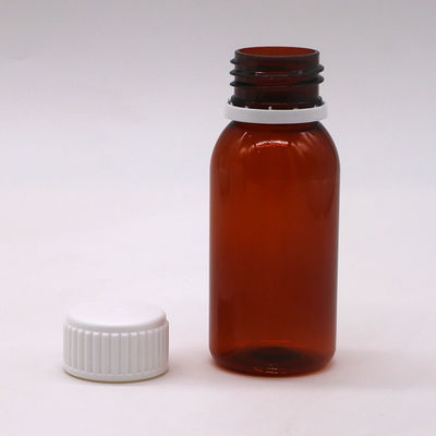 60 ml Στρογγυλό Αμπερό Φαρμακείο Φαρμακευτική Φαρμακευτική Υγρή ΠΕΤ Σκηνοθετημένο δοχείο με κάλυμμα