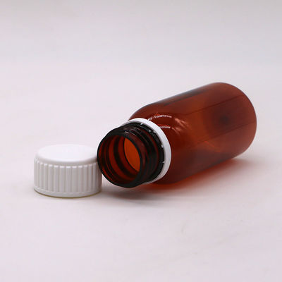 60 ml Στρογγυλό Αμπερό Φαρμακείο Φαρμακευτική Φαρμακευτική Υγρή ΠΕΤ Σκηνοθετημένο δοχείο με κάλυμμα