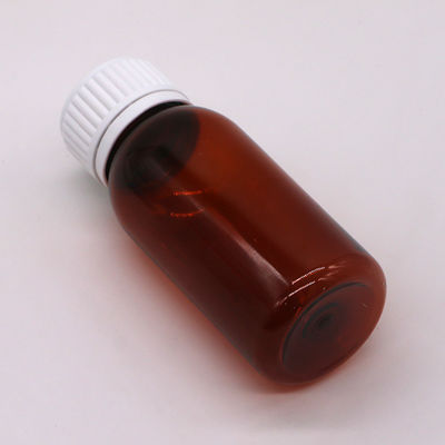 60 ml Στρογγυλό Αμπερό Φαρμακείο Φαρμακευτική Φαρμακευτική Υγρή ΠΕΤ Σκηνοθετημένο δοχείο με κάλυμμα