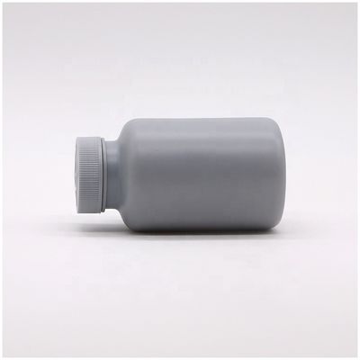 Ματ 200 ml HDPE Ασημένιο γκρι πλαστικό μπουκάλι για προσαρμόσιμη συσκευασία στερεών φαρμάκων