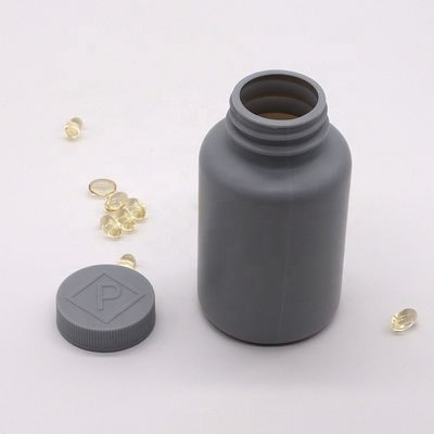 Ματ 200 ml HDPE Ασημένιο γκρι πλαστικό μπουκάλι για προσαρμόσιμη συσκευασία στερεών φαρμάκων