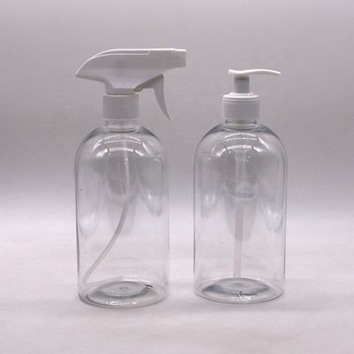 600mL 20OZ μπουκάλι ψεκασμού PET Boston Round πλαστικό προσαρμοσμένο χρώμα αντλία πυροδότησης ψεκασμός μπουκάλι απολυμαντικό χεριών