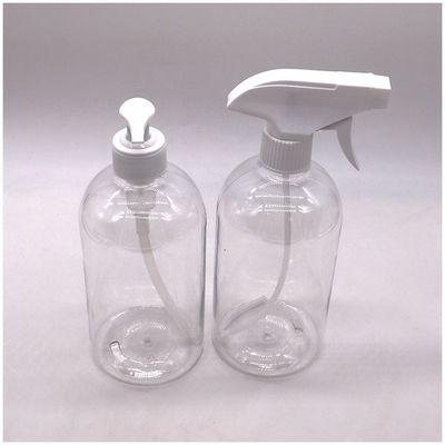 600mL 20OZ μπουκάλι ψεκασμού PET Boston Round πλαστικό προσαρμοσμένο χρώμα αντλία πυροδότησης ψεκασμός μπουκάλι απολυμαντικό χεριών