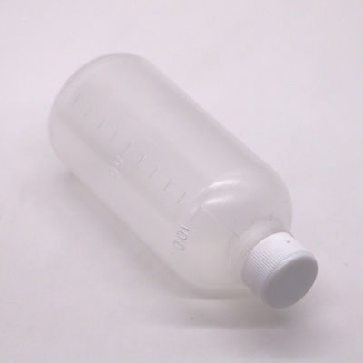 Φαρμακευτικό 100 ml υγρό PET κενό πλαστικό μπουκάλι με κλίμακα και προσαρμόσιμο χρώμα